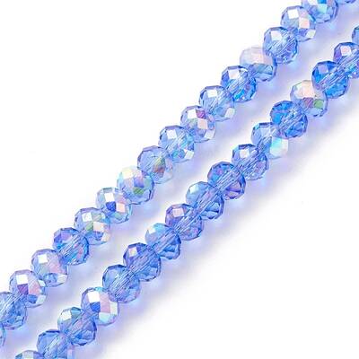 Electroplate Transparent Glass Beads Strands