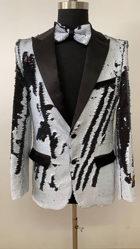 Sequin Blazer - Black and White