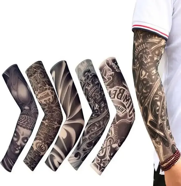Cooling Tattoo Art Arm Sleeves Set of 6 UV Sun Protection for Sports Outdoor Activities Versatile Stylish Protection