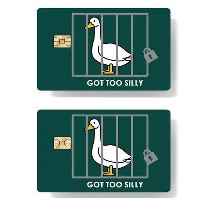 Funny Goose Pattern Debit Card Skin, 2 Counts/set Creative Decorative Credit Card Sticker, Bank Card Decal, Debit Card Cover,...