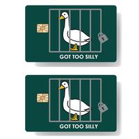 Funny Goose Pattern Debit Card Skin, 2 Counts/set Creative Decorative Credit Card Sticker, Bank Card Decal, Debit Card Cover,...