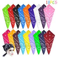 18 Pcs Paisley Bandanas Cowboy Bandana Paisley Print Head Wrap Scarf Style