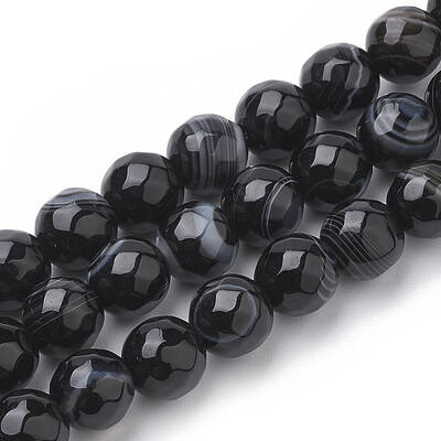 Natural Striped Agate/Banded Agate Beads Strands
