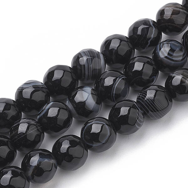 Natural Striped Agate/Banded Agate Beads Strands