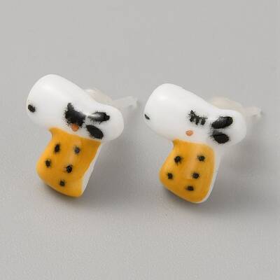 Cute Cartoon Animal Porcelain Stud Earrings