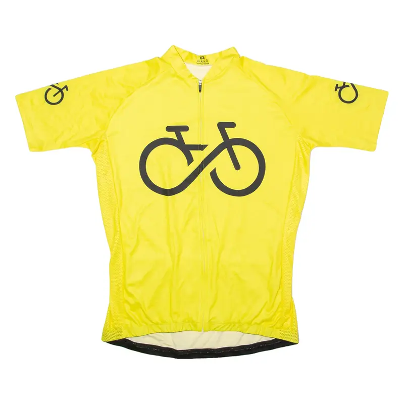 Full Zip Cycling Mens Jersey Yellow 3XL