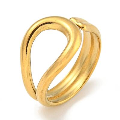 Ion Plating(IP) 304 Stainless Steel Open Cuff Ring for Women