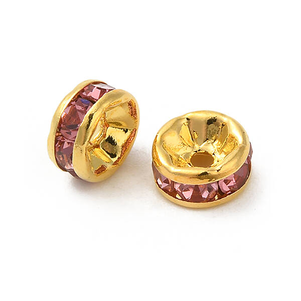 Brass Grade A Rhinestone Spacer Beads