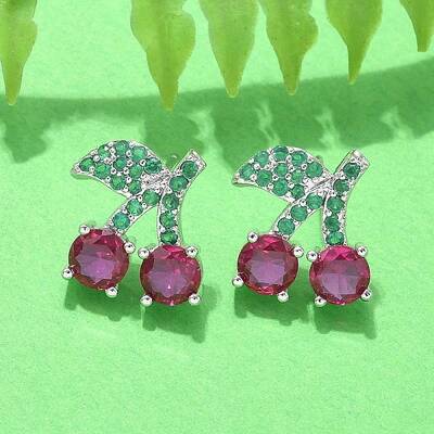 Brass Micro Pave Cubic Zirconia Stud Earrings