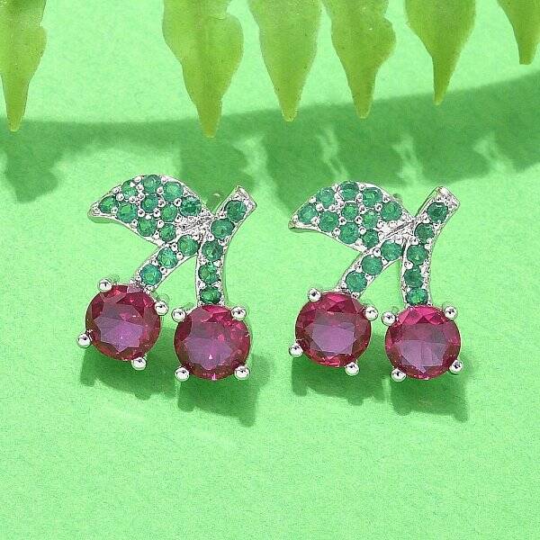 Brass Micro Pave Cubic Zirconia Stud Earrings