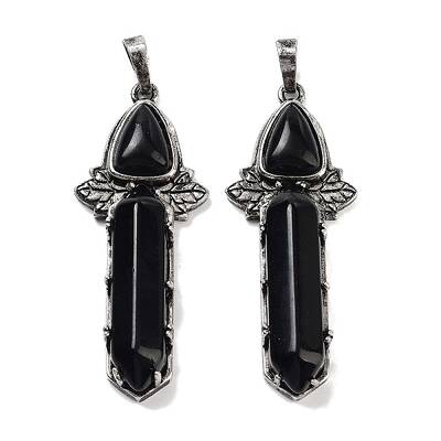 Natural Obsidian Sword Big Pendants