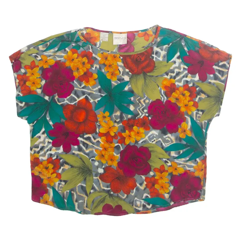 BENTLEY Womens Printed Top Green Sleeveless Floral L