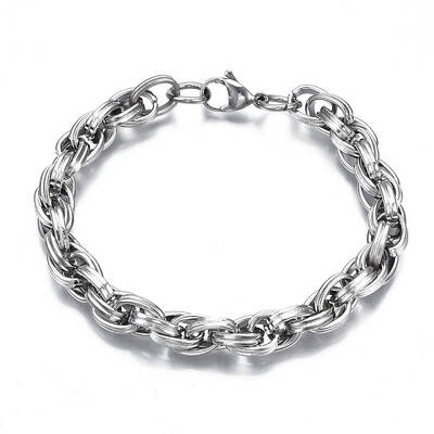 Non-Tarnish 201 Stainless Steel Rope Chain Bracelet for Men Women