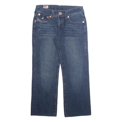 TRUE RELIGION Mens Jeans Blue Regular Straight Stone Wash W32 L27