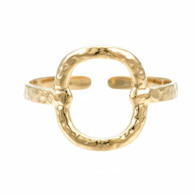 304 Stainless Steel Oval Open Cuff Ring