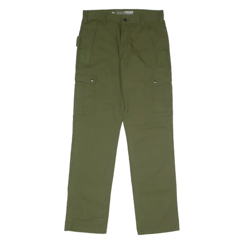 CARHARTT Cargo Workwear Mens Canvas Trousers Green Relaxed Straight W32 L34