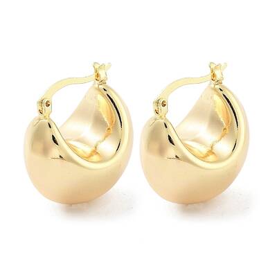 Brass Thick Hoop Earrings