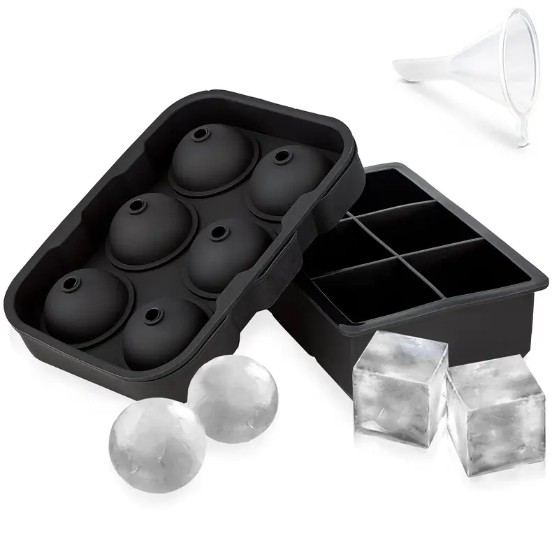 Multi-grid Ice Cube Container, Silicone Ice Cube Tray, Ice Ball Mold For Freezer, Practical Kitchen Gadgets For Home Use, Kit...