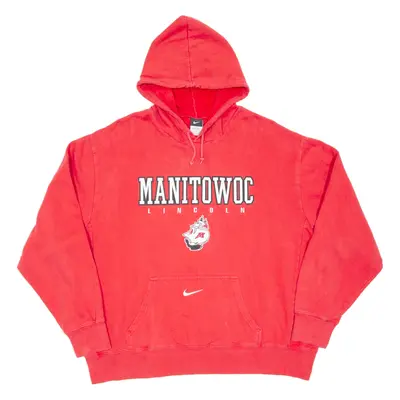 NIKE Mens Red Hoodie USA 2XL