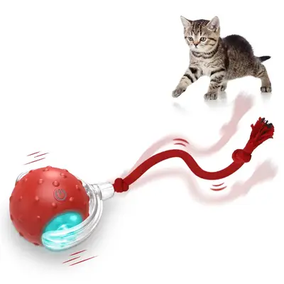 Smart Interactive Cat & dog Toys Ball for Indoor Cats & Dogs Fast Rolling on Floor Carpet, Chirping & Motion Activate Cat &do...