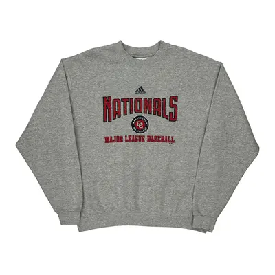 Washington Nationals Adidas Mlb Sweatshirt - Medium Grey Cotton Blend