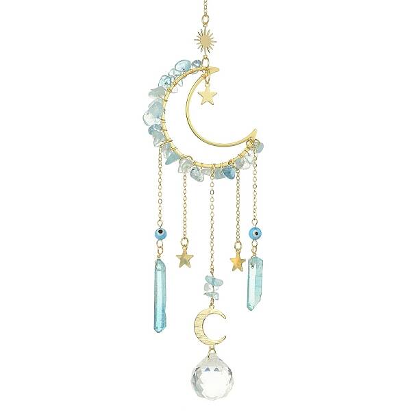 Moon & Star Brass Hanging Ornaments