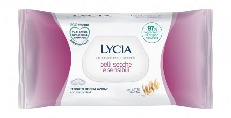 Lycia Sensitive Makeup Remover Wipes 60 Pieces