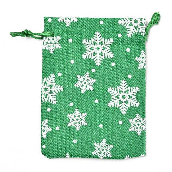 Christmas Themed Burlap Packing Pouches