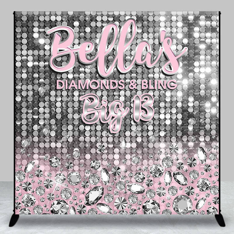 Aperturee Custom Sequin Glitter Diamond 13Th Birthday Backdrop | Custom Birthday Back Drop | Custom Cake Smash Backdrop | Diy...