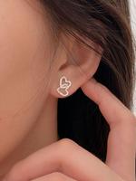Heart Design Stud Earrings, Fashionable Textured Earrings for Women for Party, Daily Clothing Decor, Trendy All-match & Exqui...