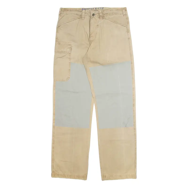 MURPHEYS&NYE Cargo Mens Trousers Beige Regular Straight W34 L35