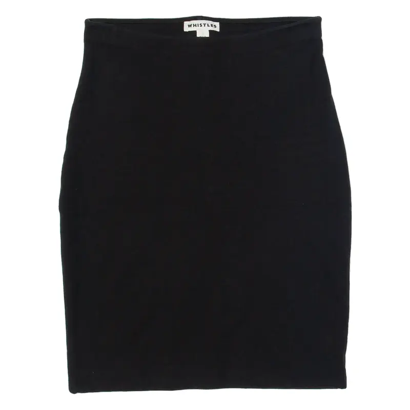 WHISTLES Bodycon Womens Straight Skirt Black Knee Length XS