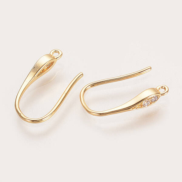 Brass Cubic Zirconia Earring Hooks