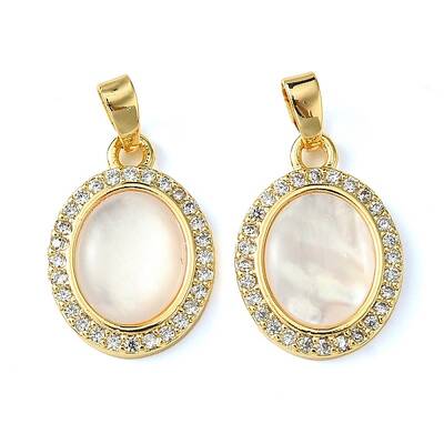 Brass Micro Pave Clear Cubic Zirconia Pendants