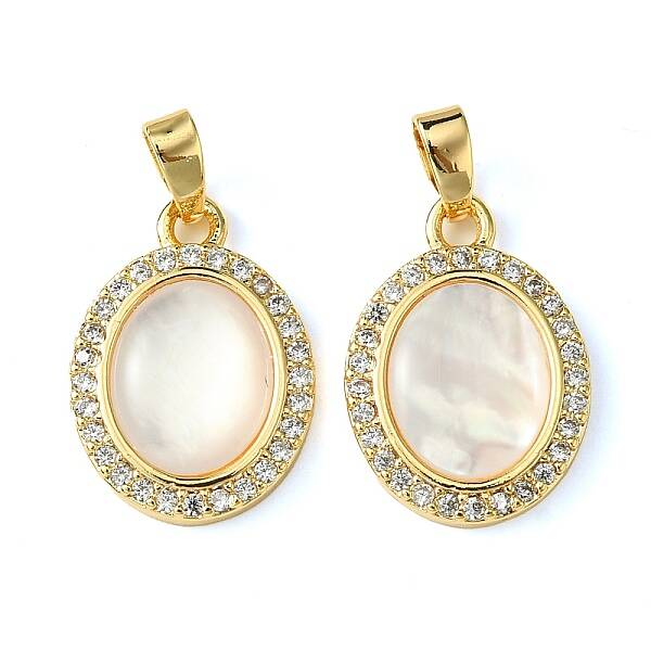 Brass Micro Pave Clear Cubic Zirconia Pendants