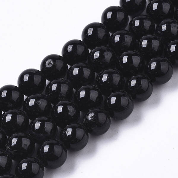 Natural Black Tourmaline Beads Strands
