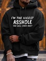 Unisex Men's Letter Print Drop Shoulder Drawstring Graphic Hoodie, Streetwear, Stylish Loose Casual Pocket Hooded Sweatshirt...