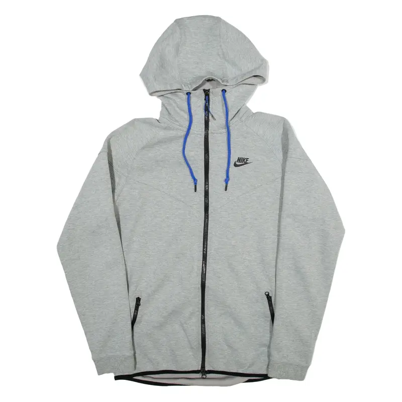 NIKE Womens Grey Hoodie Full Zip L