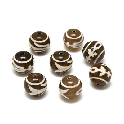Tibetan Style Da Ren/Human dZi Beads