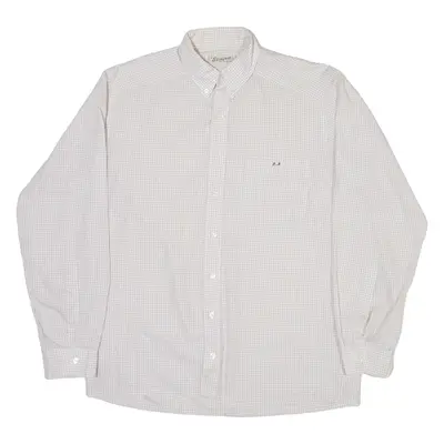 SCAPA Mens Shirt White Check Long Sleeve M