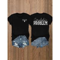 Wallen's Cattle Case T-Shirt - Black, Women's Summer T-Shirt, Slim-Fit Version, Versatile, High Quality > 180g, Washable, Dai...