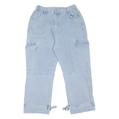 Cargo Style Womens Jeans Blue Relaxed Straight W30 L26
