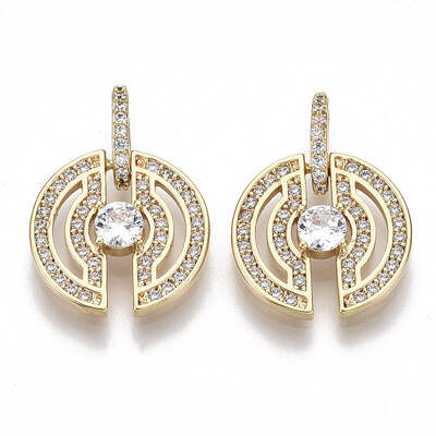 Brass Micro Pave Clear Cubic Zirconia Pendants