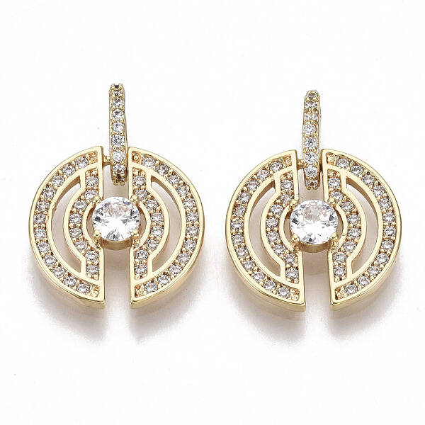 Brass Micro Pave Clear Cubic Zirconia Pendants