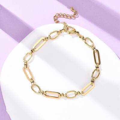 304 Stainless Steel Oval Link Chain Anklets