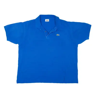 LACOSTE Polo Shirt Blue Short Sleeve Mens 2XL