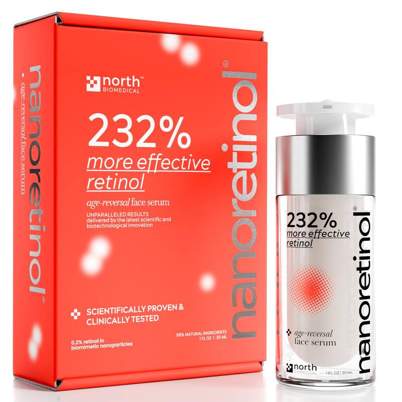 NANORETINOL, the 232% more Effective Retinol Serum for Face, Eye Contour & Neck - Clinically Proven - Encapsulated Nano