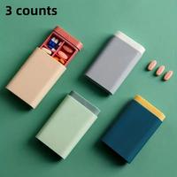Portable Pill Organizer, 3 Counts Random Color Multi-grid Pill Box, Pill Storage Box for Travel, Small Organizer for Daily Us...