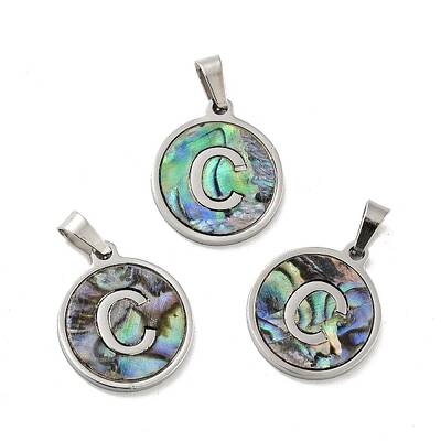 304 Stainless Steel with Paua Shell Pendants