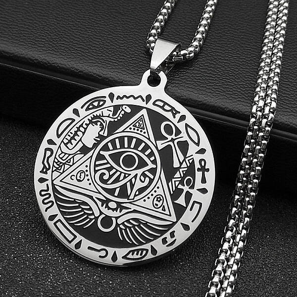 Egypt Theme 304 Stainless Steel Eye of Horus Pendant Necklaces